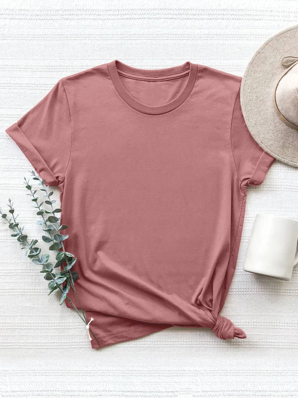 LOOSE SOLID COLOR SHORT SLEEVED T SHIRT_CWTTS0747