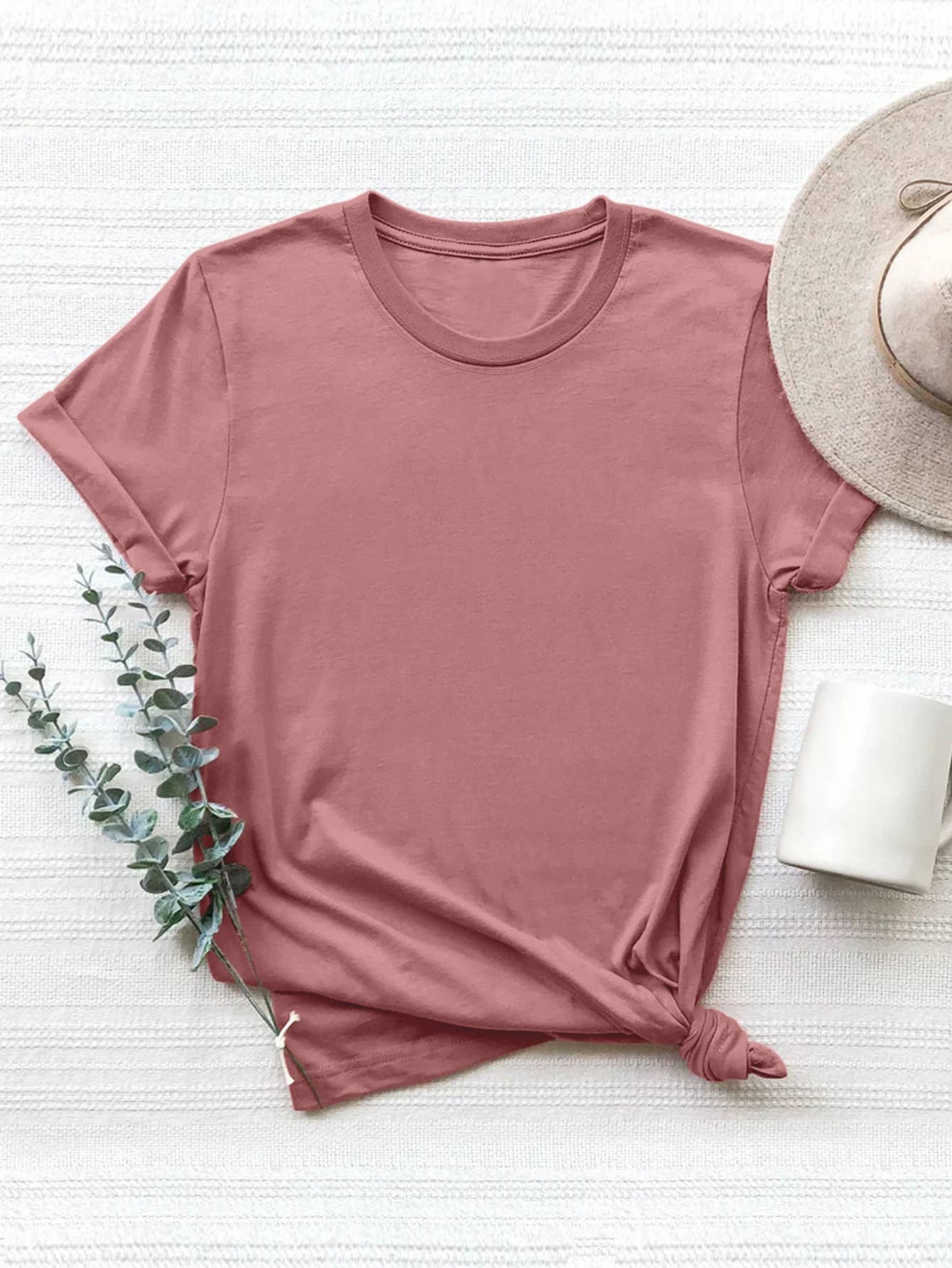 LOOSE SOLID COLOR SHORT SLEEVED T SHIRT_CWTTS0747