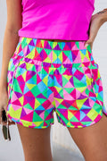 Leopard/Checkered Print High Waisted Athletic Shorts (S-XL)