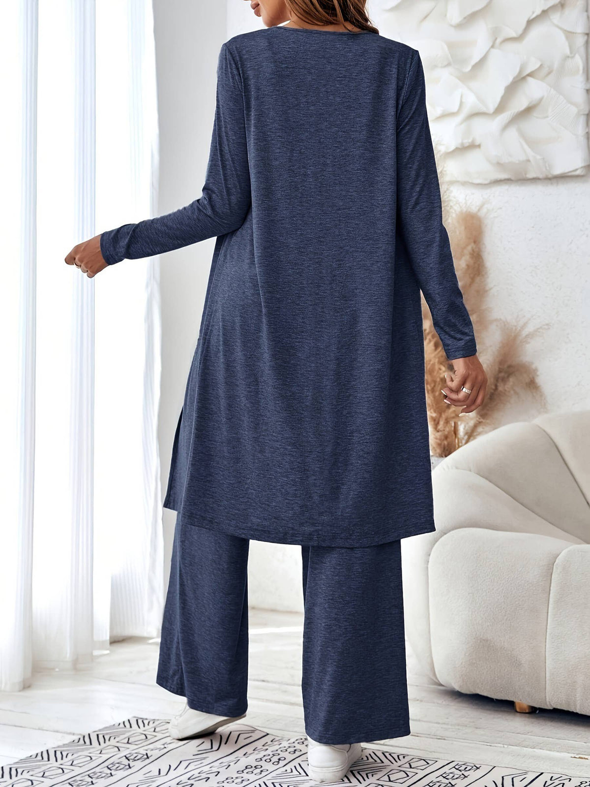Solid Color Camisole Top and Pants Three Sets