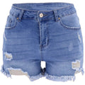 LoveSoft Brand “High Rise Distressed Denim Shorts for Women”