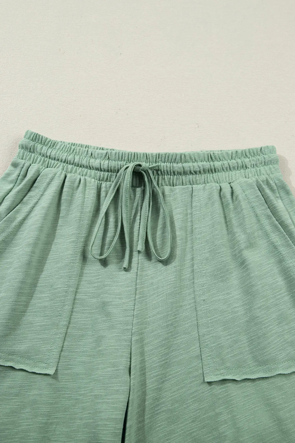Short Sleeve Tee Raw Seam Patch Pocket Drawstring Pants Set