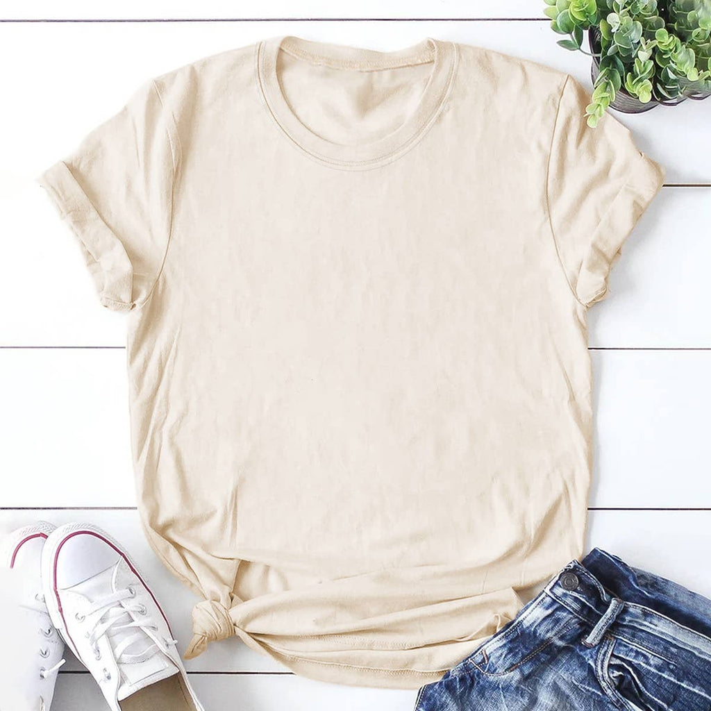 LOOSE SOLID COLOR SHORT SLEEVED T SHIRT_CWTTS0747