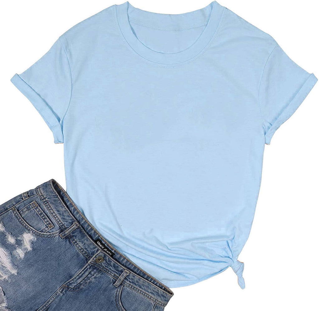 LOOSE SOLID COLOR SHORT SLEEVED T SHIRT_CWTTS0747