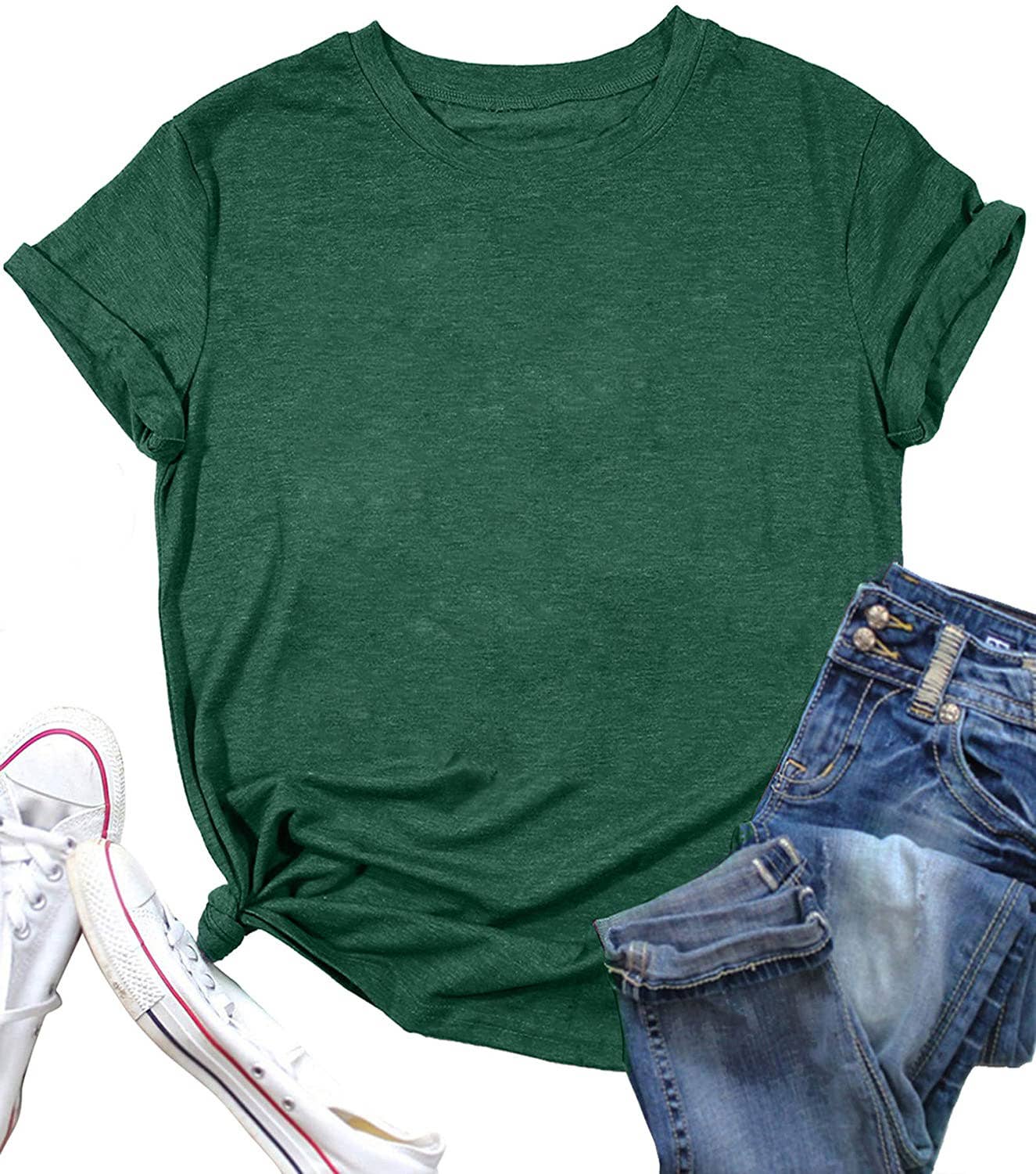 LOOSE SOLID COLOR SHORT SLEEVED T SHIRT_CWTTS0747