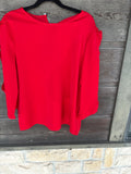 Boutique style red ruffle sleeve