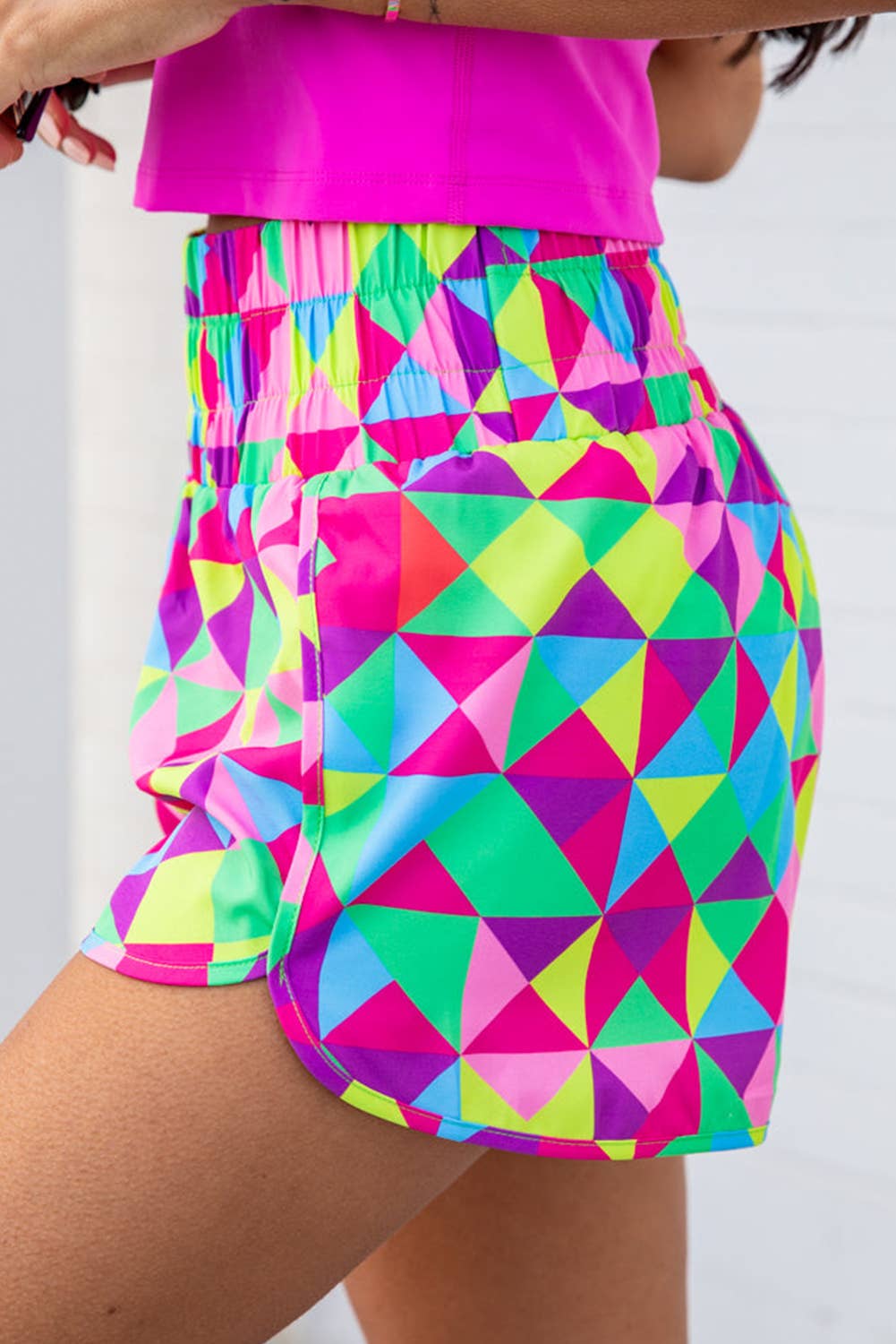 Leopard/Checkered Print High Waisted Athletic Shorts (S-XL)