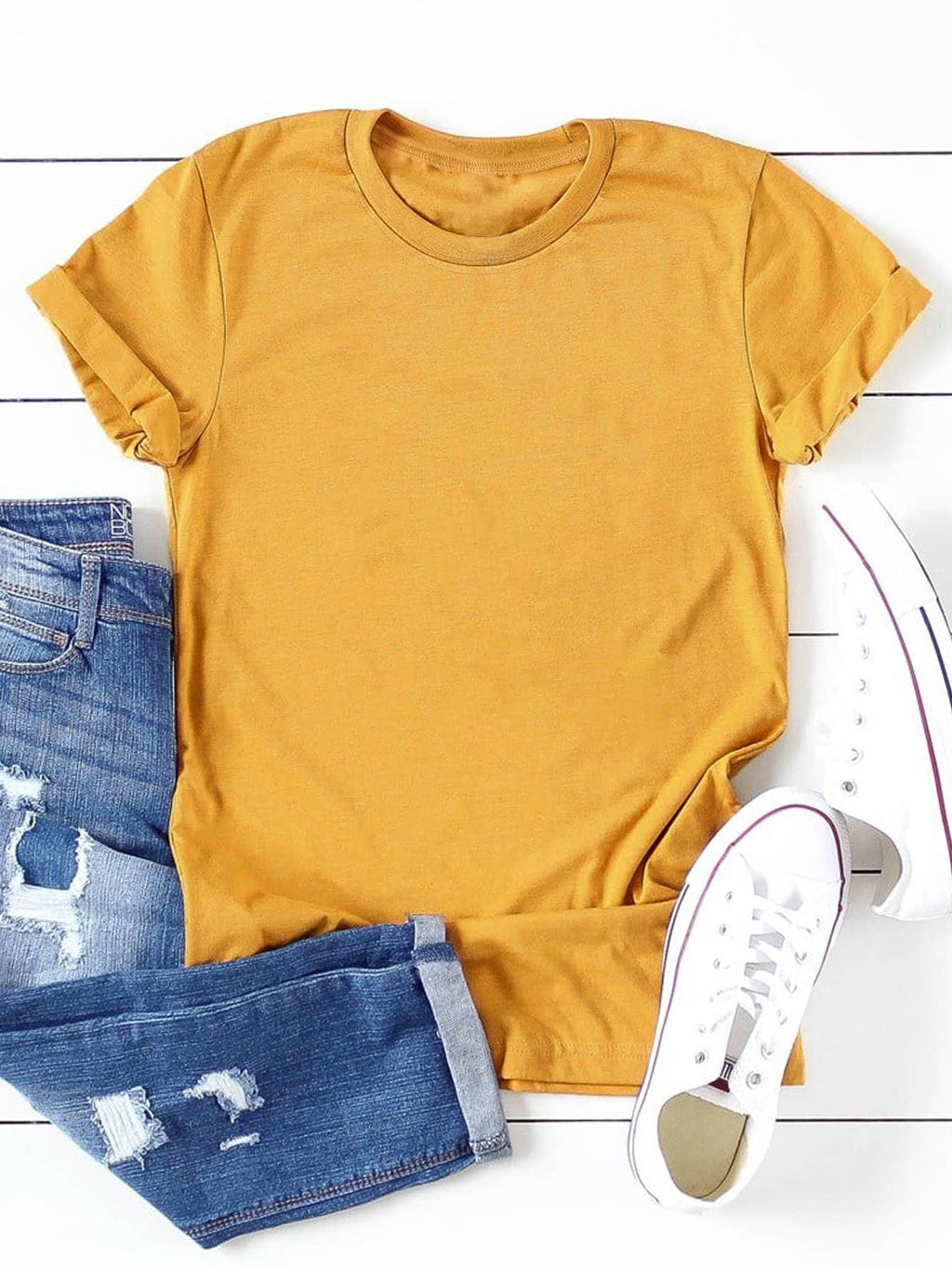 LOOSE SOLID COLOR SHORT SLEEVED T SHIRT_CWTTS0747