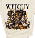 Witchy Boots Blingy Rhinestone Graphic Fall Tee