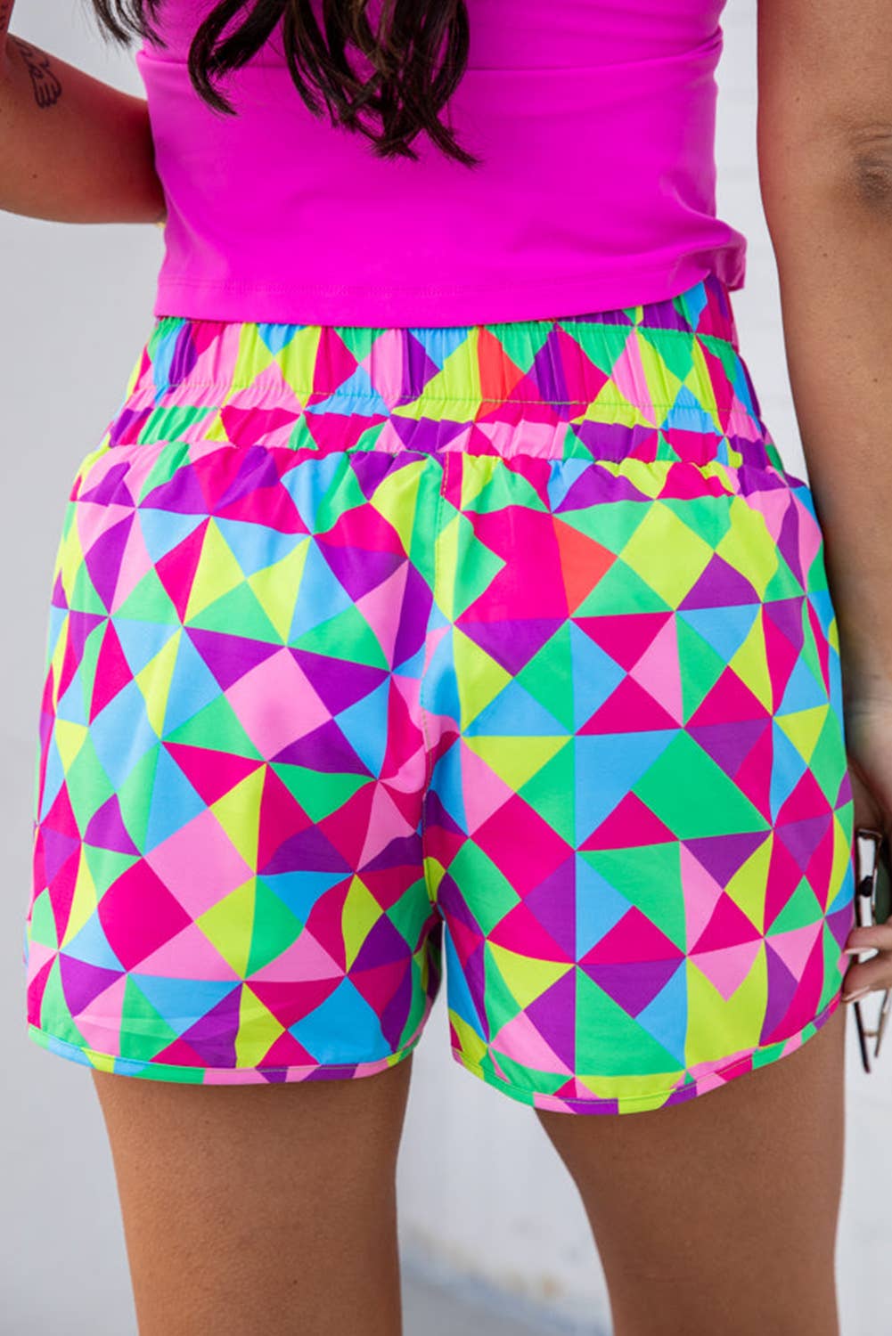 Leopard/Checkered Print High Waisted Athletic Shorts (S-XL)