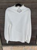 Glam & Chic white long sleeve ruffled