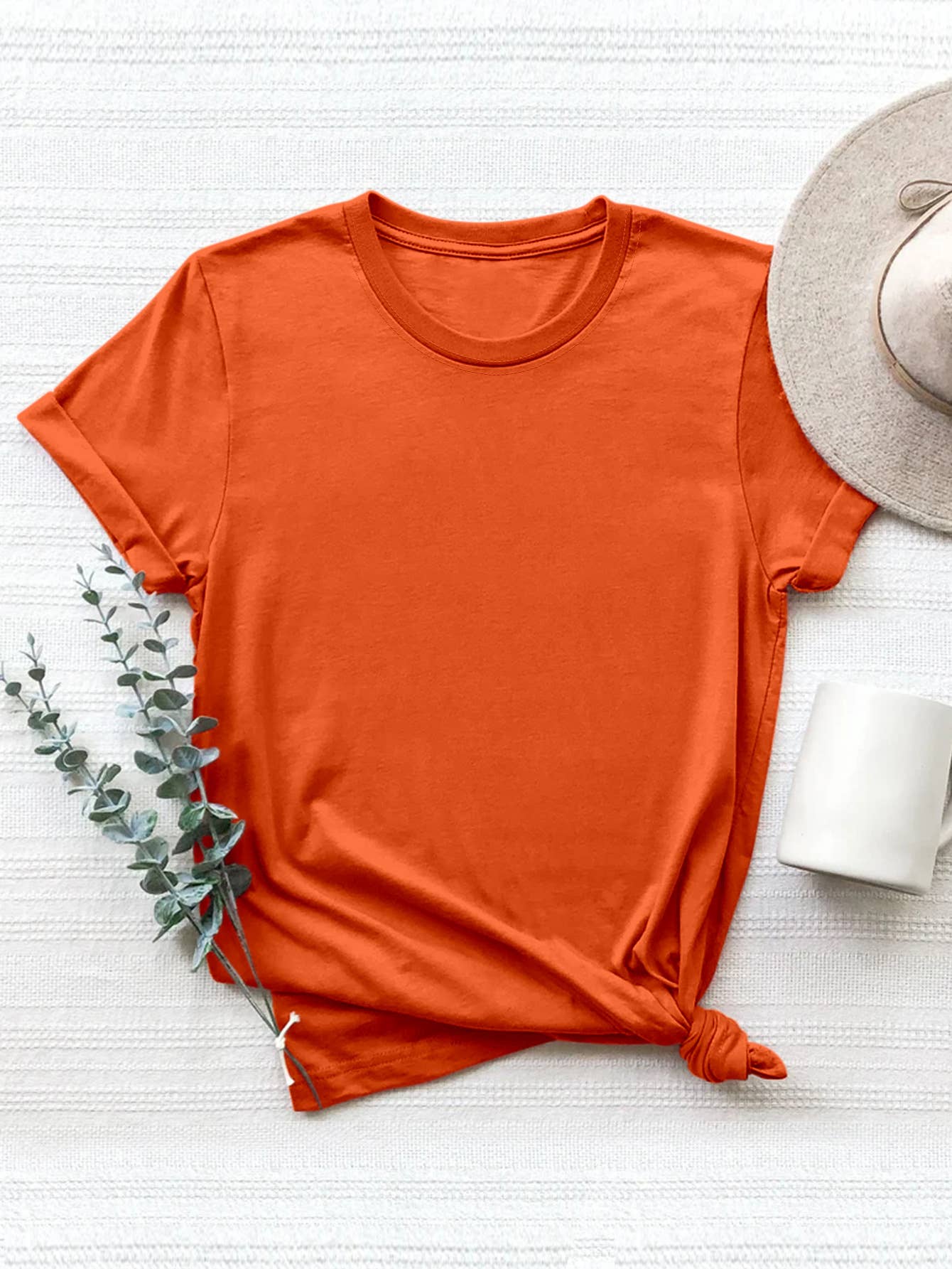 LOOSE SOLID COLOR SHORT SLEEVED T SHIRT_CWTTS0747