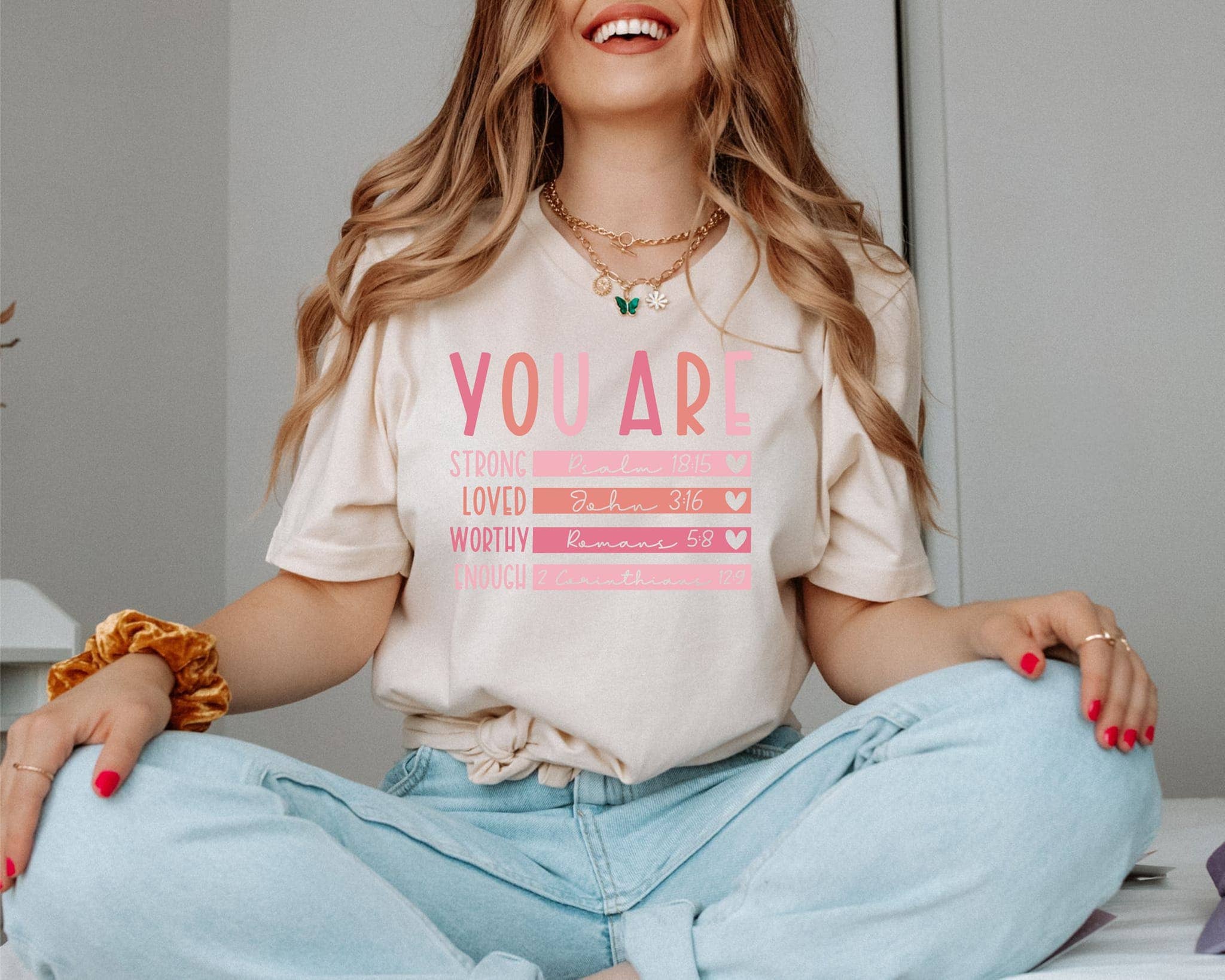 Christian You are Encouraging words Graphic Tee Free Ship