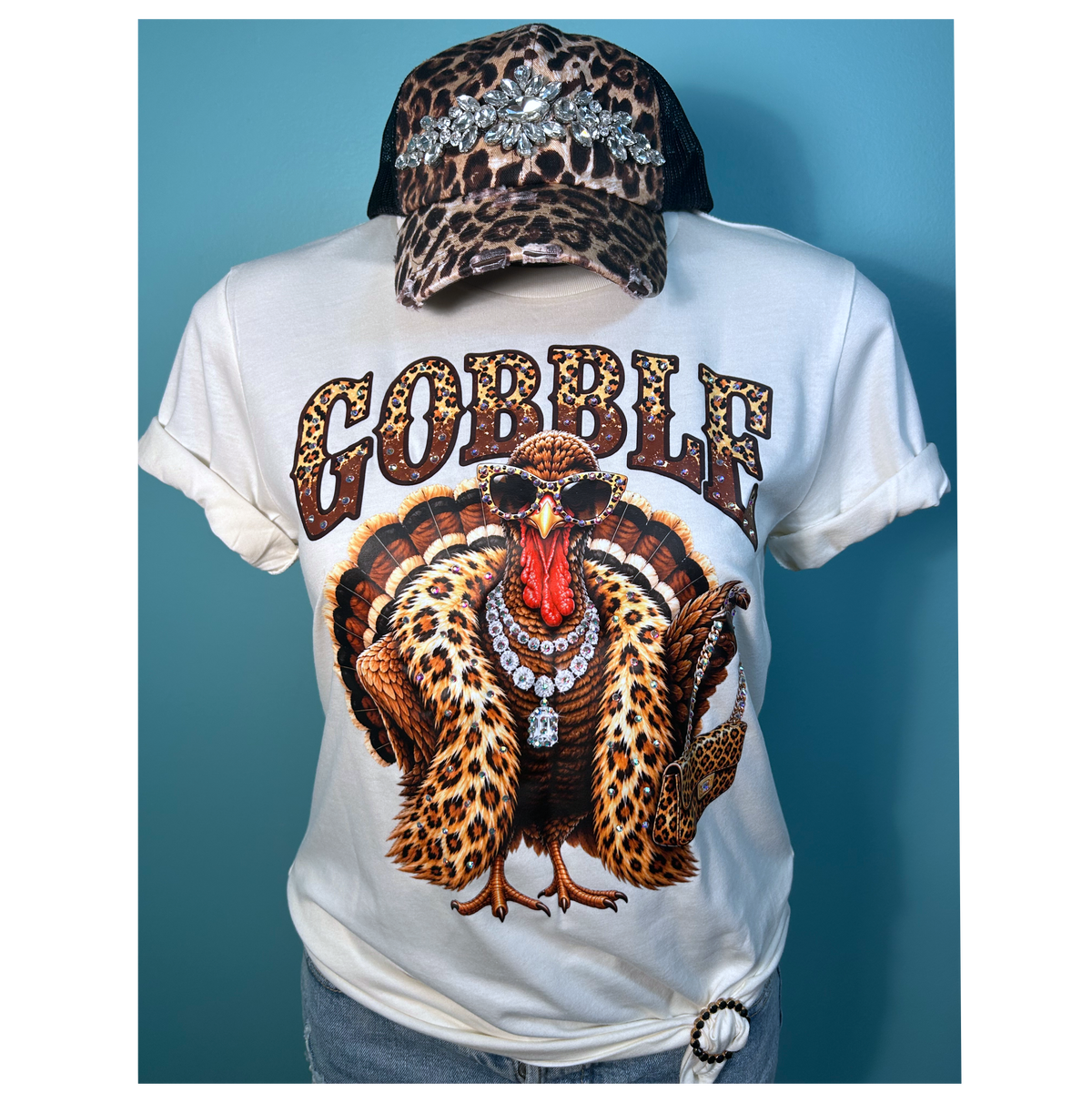Turkey Glam Rhinestone Graphic Tee