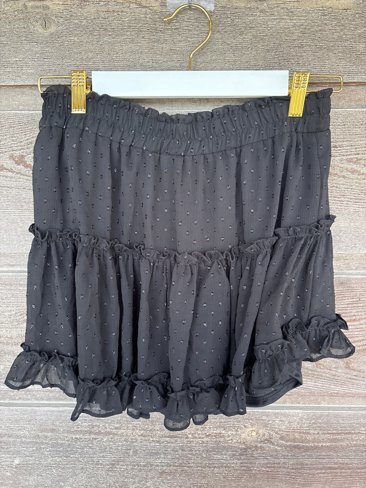 Black sequence ruffle skirt