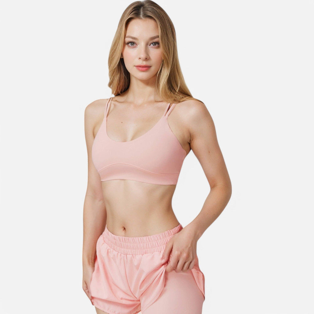 Women's High Waist Double Layered Running Shorts with Elasti