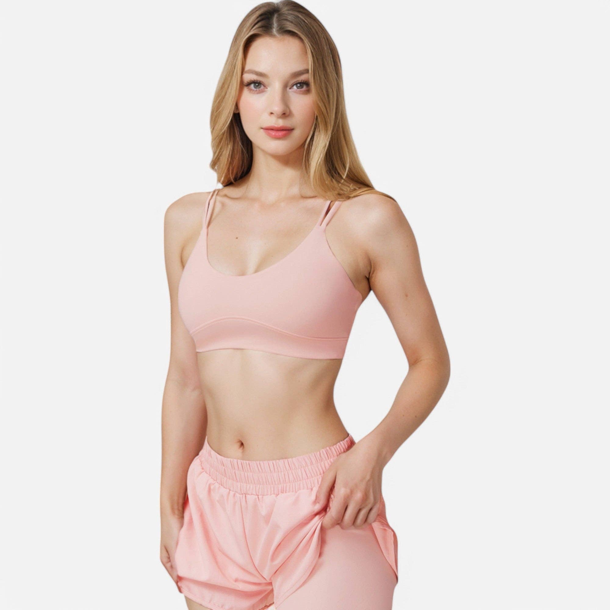 Women's High Waist Double Layered Running Shorts with Elasti