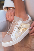 Patchwork Lace Up Shoes