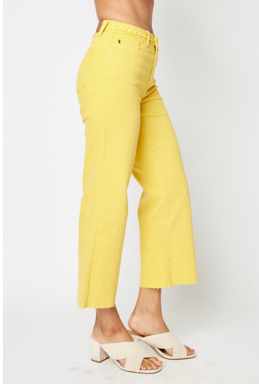 Judy Blue Yellow Braided Capri