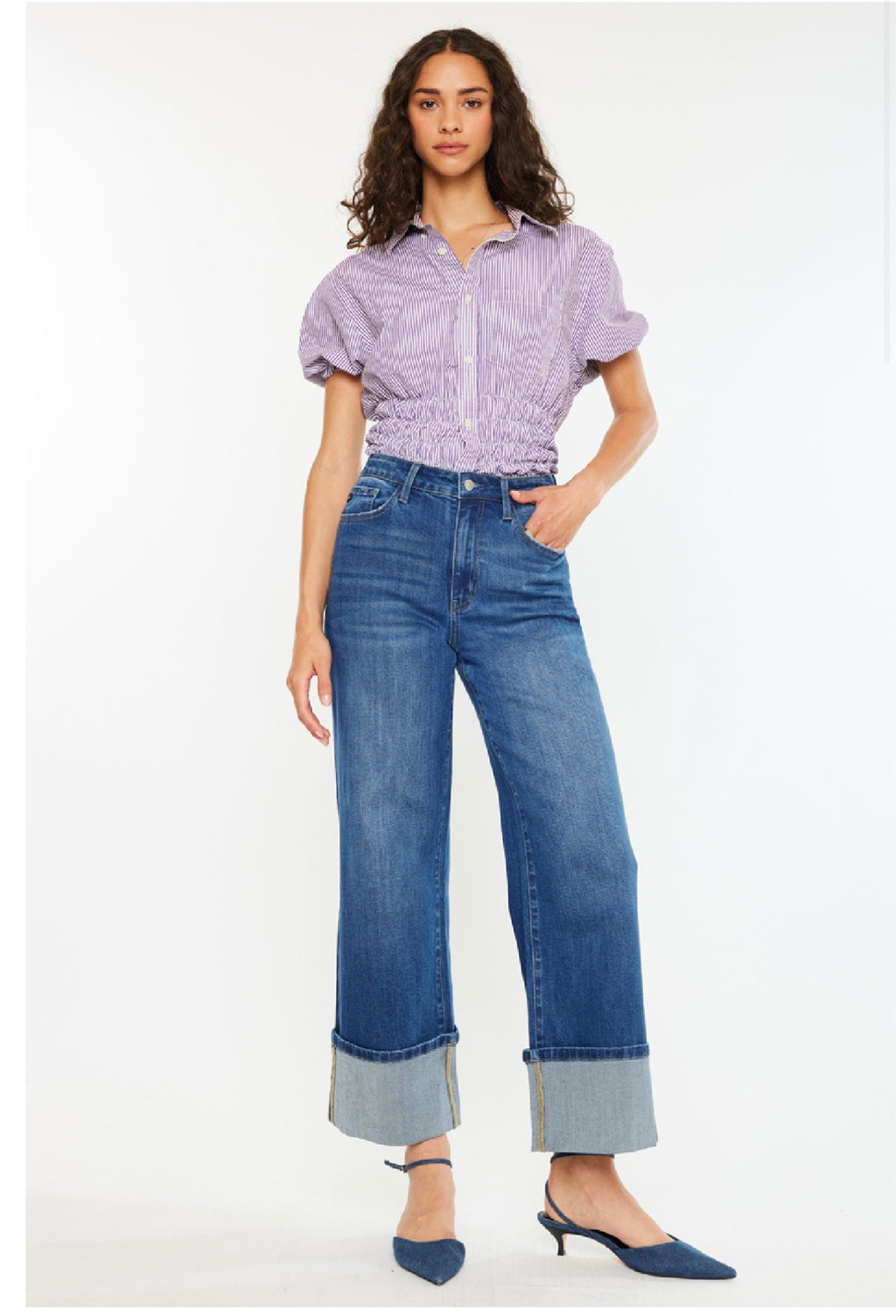 KanCan Crop Wide Leg Jeans