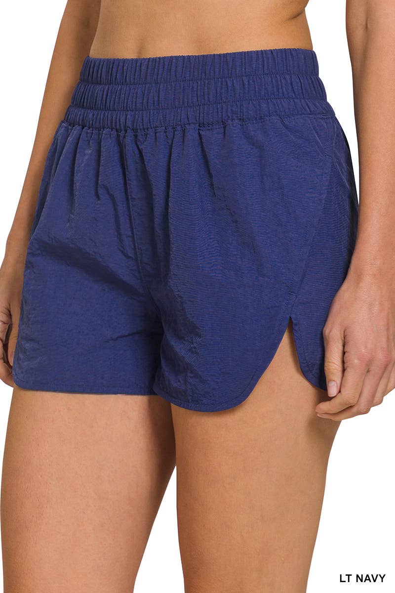 .....Windbreaker Smocked Waistband Track Shorts