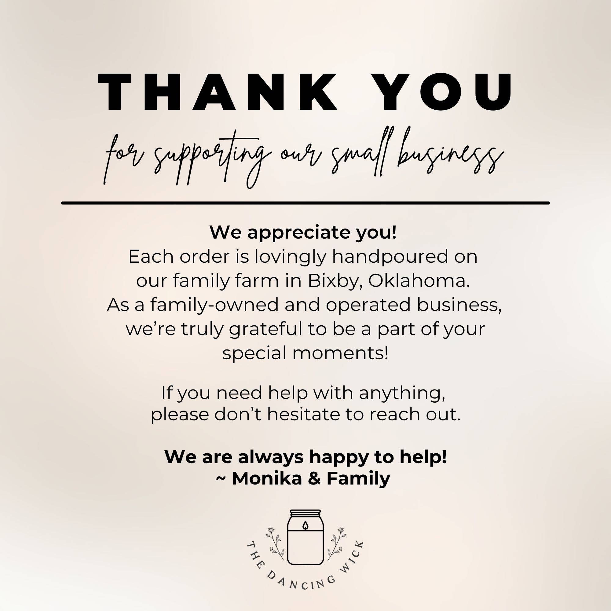 Thank You Gift Candle - Eucalyptus & Tea Scent