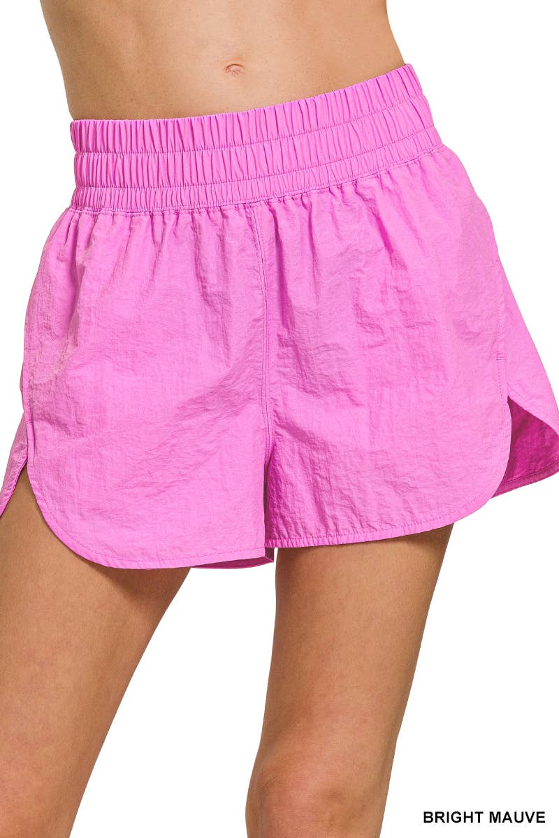 .....Windbreaker Smocked Waistband Track Shorts