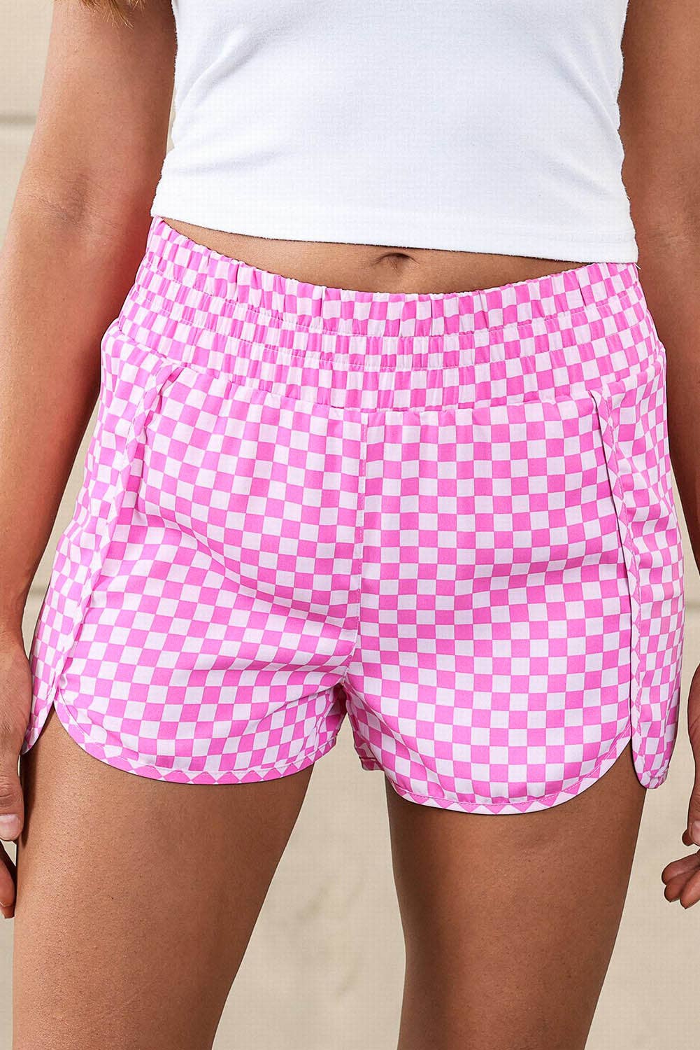 Leopard/Checkered Print High Waisted Athletic Shorts (S-XL)