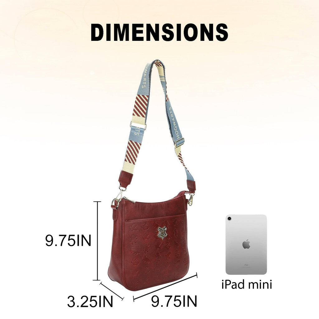 Harry Potter Hogwarts Crest 9.75" Women's Maroon Crossbody Bag