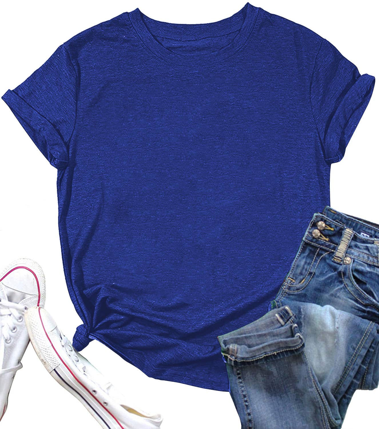 LOOSE SOLID COLOR SHORT SLEEVED T SHIRT_CWTTS0747