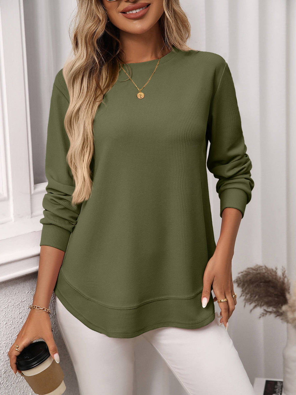 Waffle Casual Top