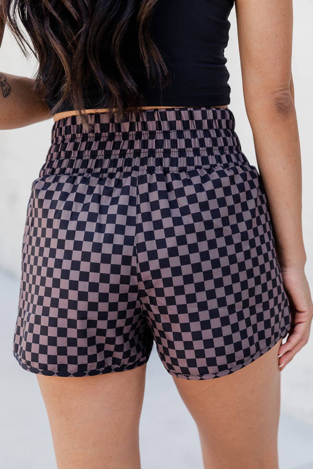 Leopard/Checkered Print High Waisted Athletic Shorts (S-XL)
